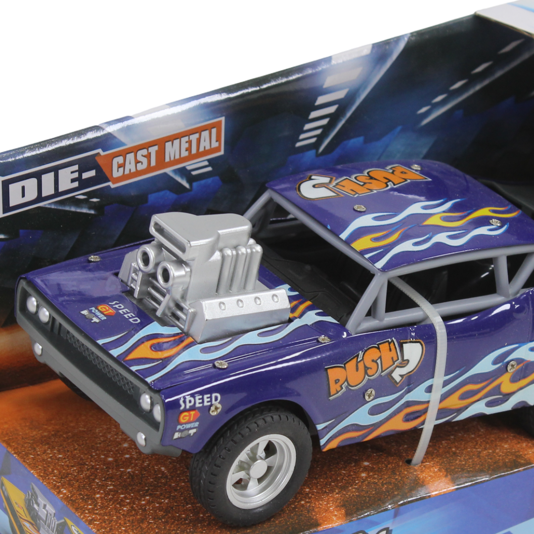 Racer & Team Die-Cast Metal Muscle Car Toy – Blue