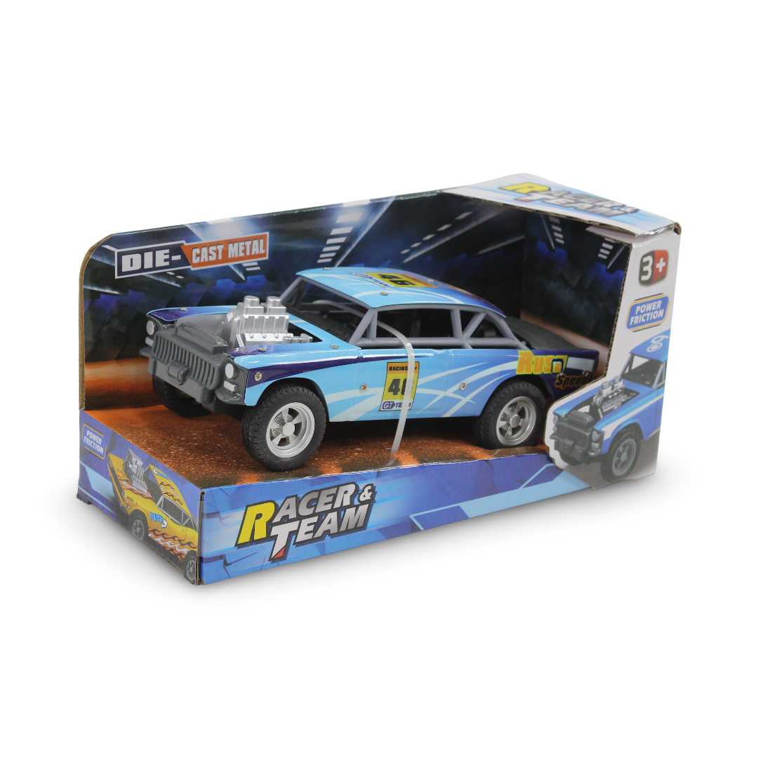 Racer & Team Die-Cast Metal Muscle Car Toy – Baby Blue