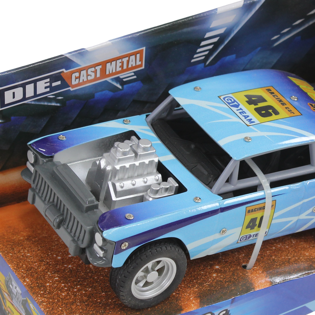 Racer & Team Die-Cast Metal Muscle Car Toy – Baby Blue