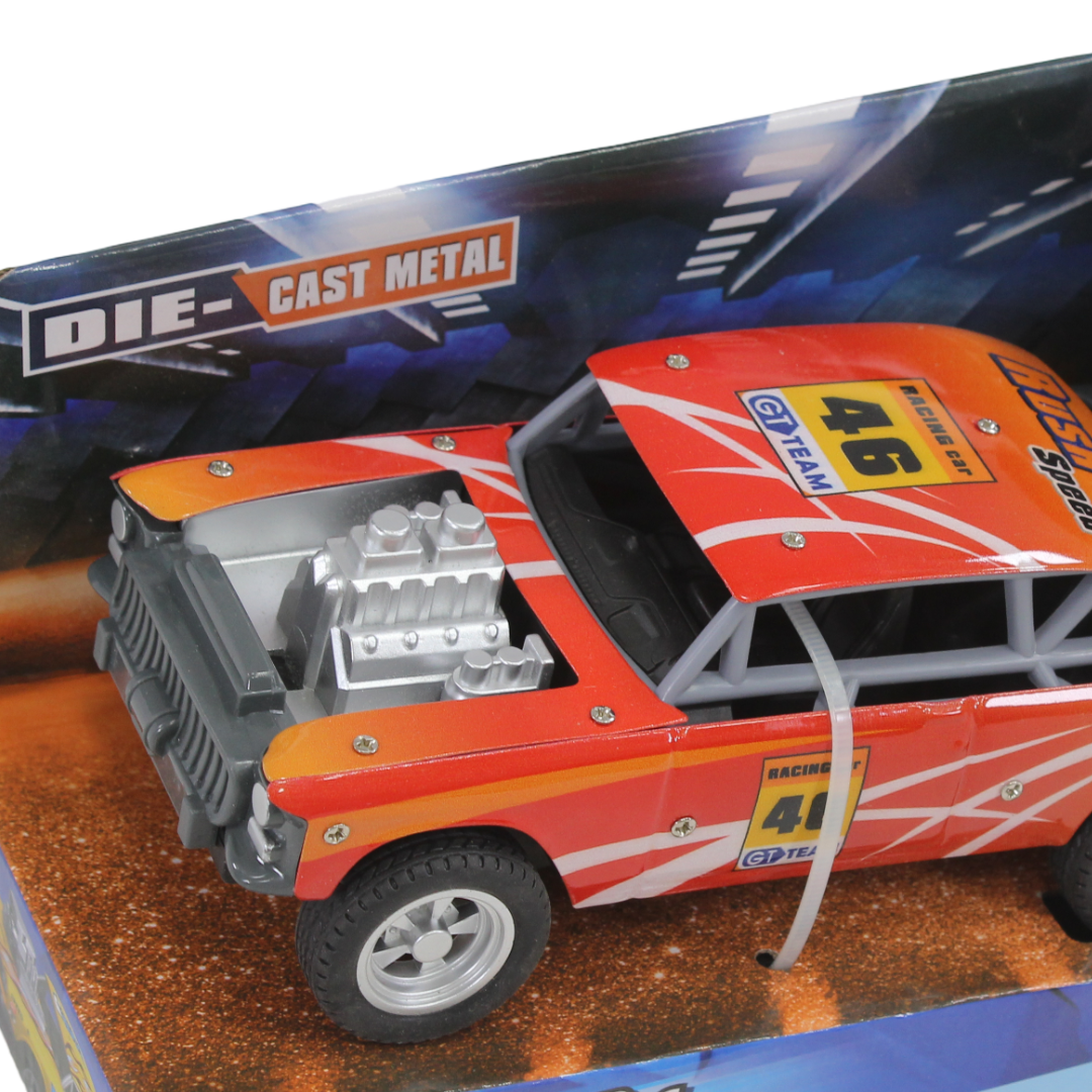Racer & Team Die-Cast Metal Muscle Car Toy – Orange