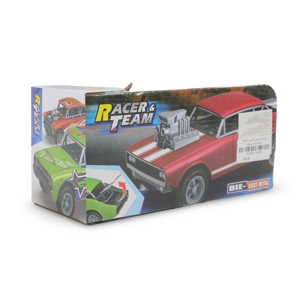 Racer & Team Die-Cast Metal Muscle Car Toy – Orange
