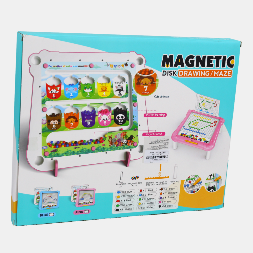 2-in-1 Educational Board – Magnetic Disk Drawing & Maze
