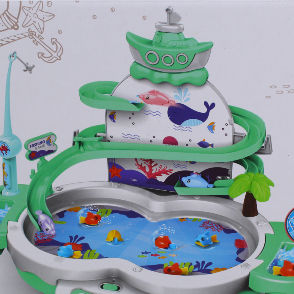Cute Stone Fishing Game – Interactive Toy for Kids (Green)