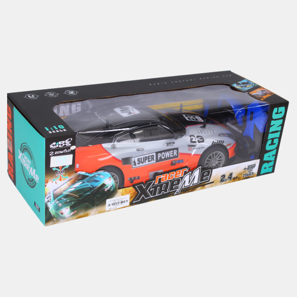 GTR High-Speed Four-Way Remote Control Car – Rechargeable RC Car (Orange & Sliver)