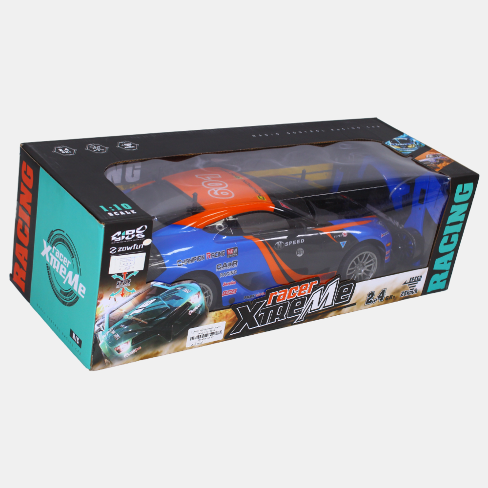 GTR High-Speed Four-Way Remote Control Car – Rechargeable RC Car (Blue & Orange)