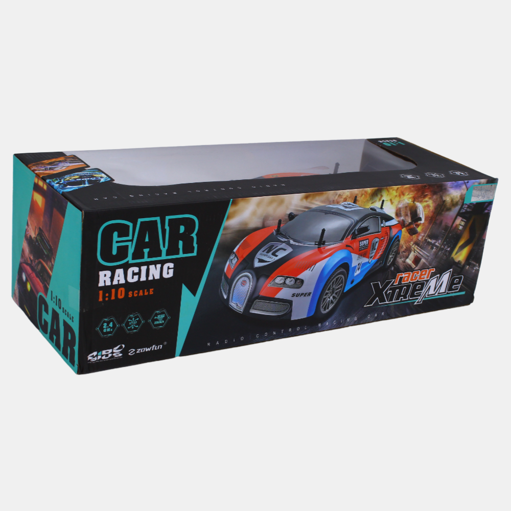 GTR High-Speed Four-Way Remote Control Car – Rechargeable RC Car (Blue & Orange)
