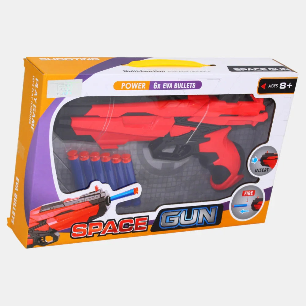 Plastic Eva Shell Launching Space Gun (Red) - Toys - OKO