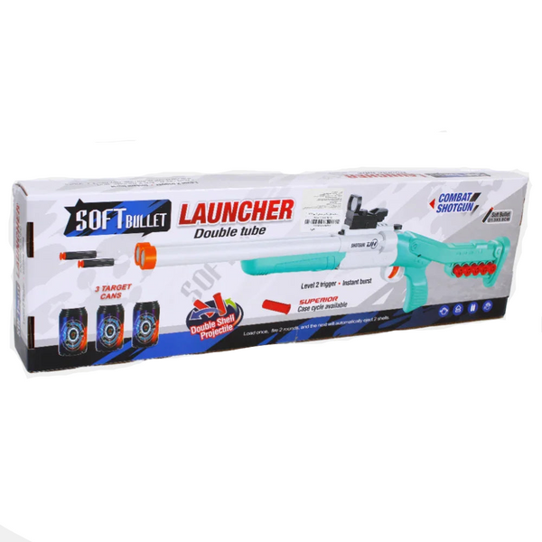 Double Tube Soft Bullet Launcher (Aqua)