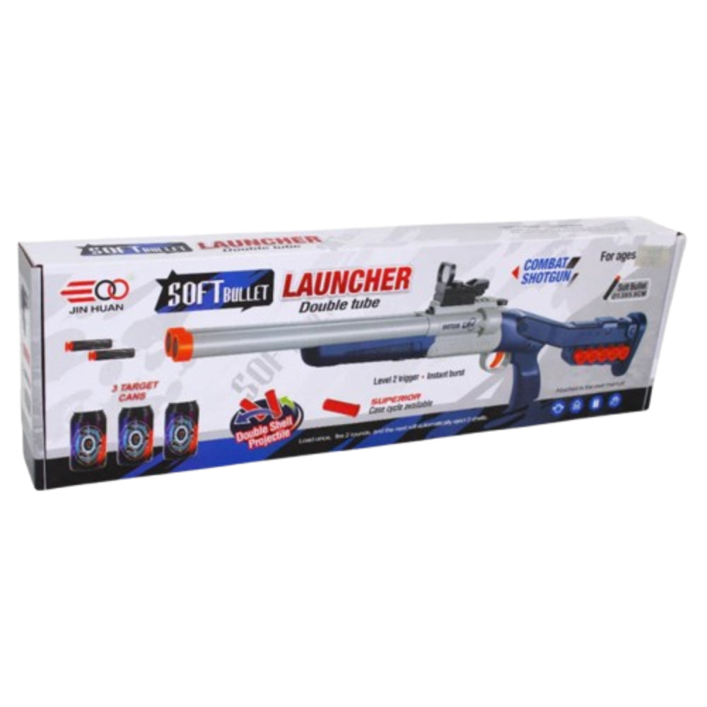 Double Tube Soft Bullet Launcher (Blue)