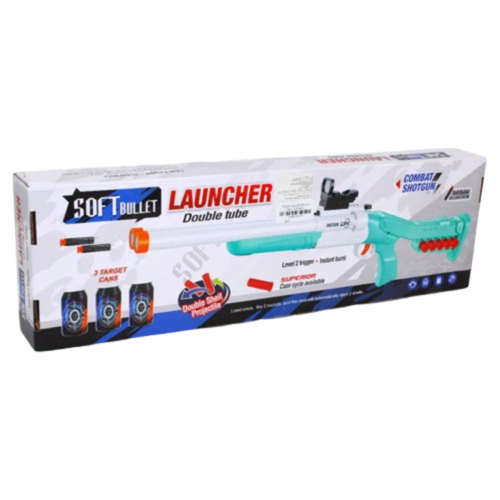 Double Tube Soft Bullet Launcher (Blue)