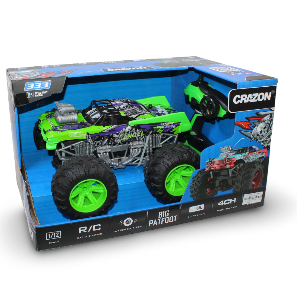 Crazon Angel Monster Truck 2.4GHz Stunt RC Car – Green - Toys