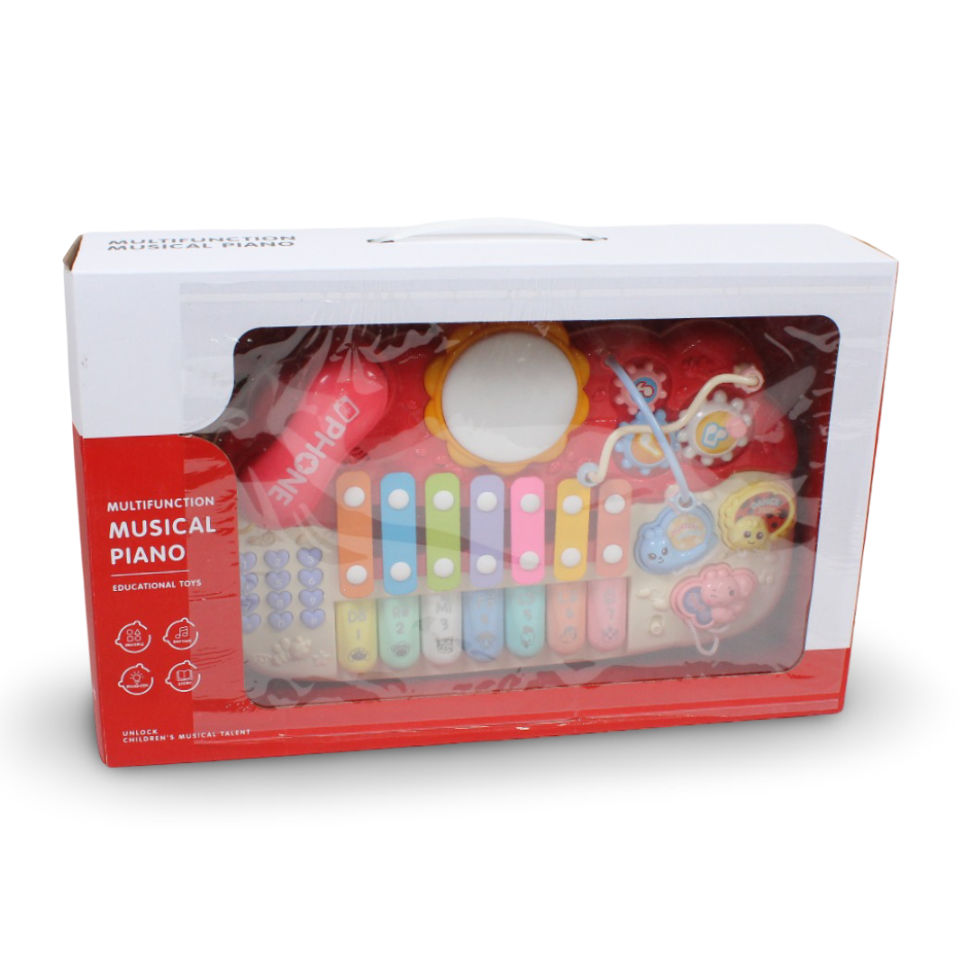 Piano & Xylophone 2 in 1 Baby Musical Toy – Beige & Red