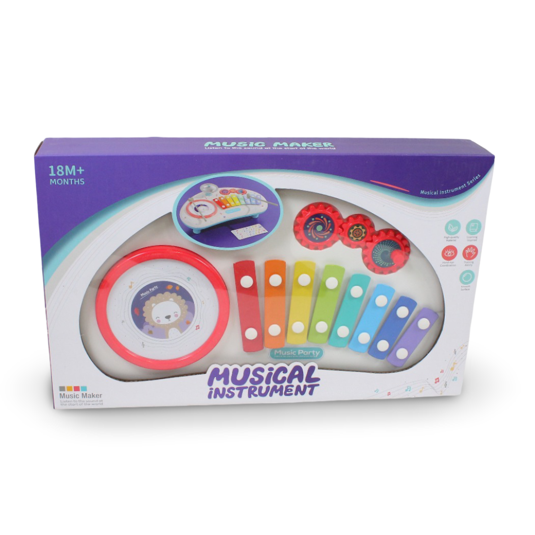 Music Maker Xylophone & Drum Toy Set – Red