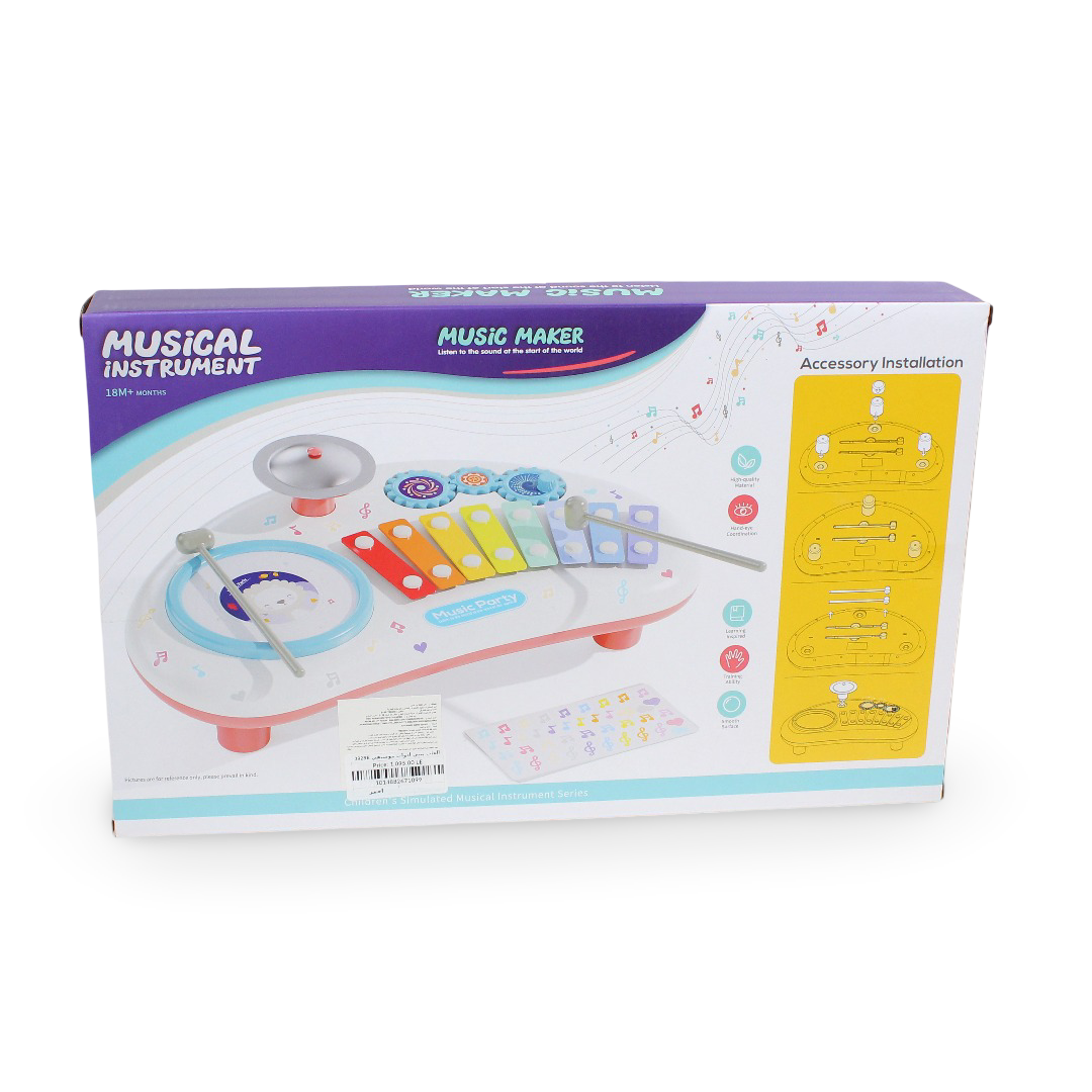 Music Maker Xylophone & Drum Toy Set – Red