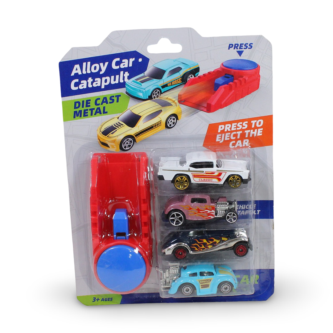 Alloy Car Catapult Toy Set Die-Cast Metal Car – Red - Toys - OKO