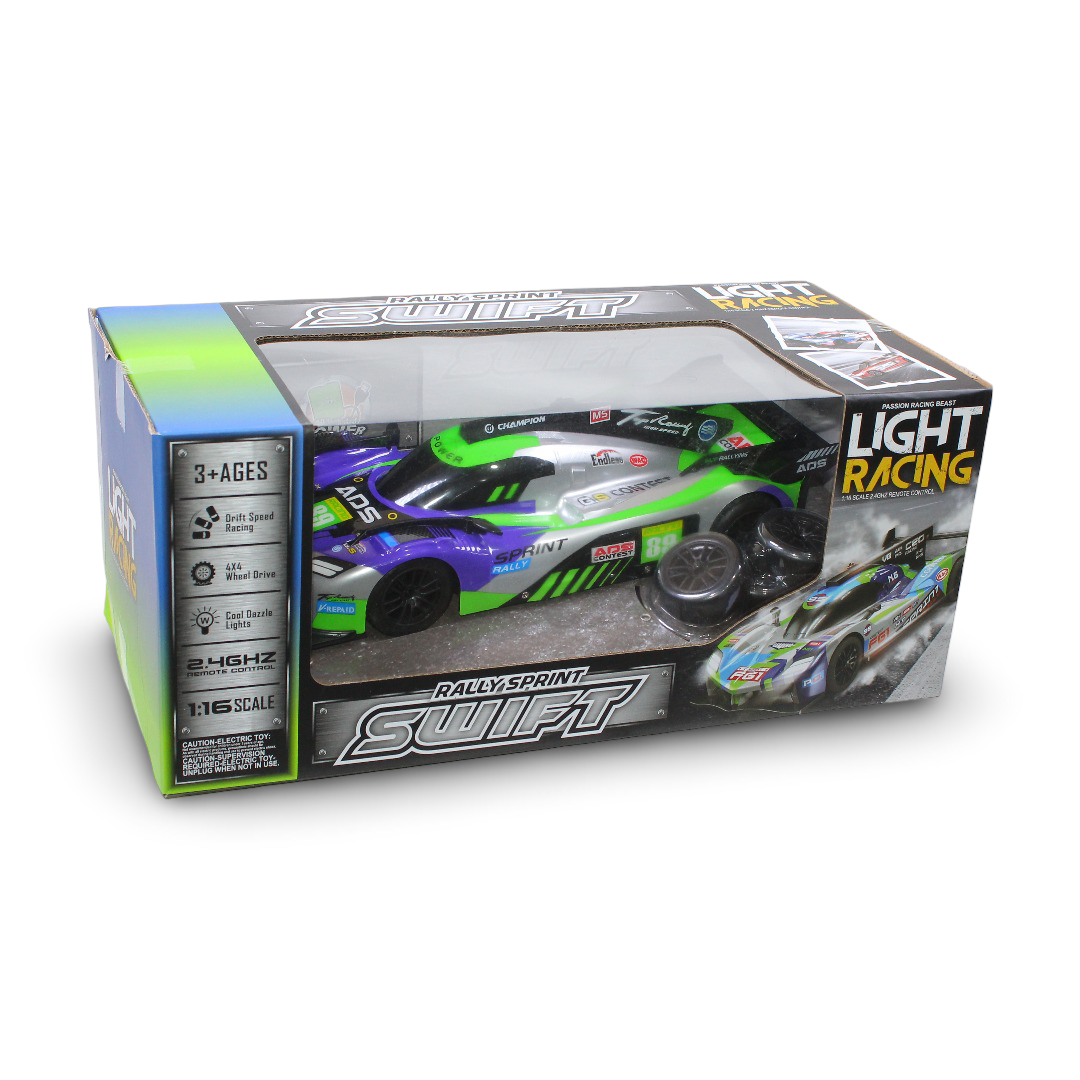 Light Racing Remote Control "Rally Sprint" Car – Green - Toys - Egypt