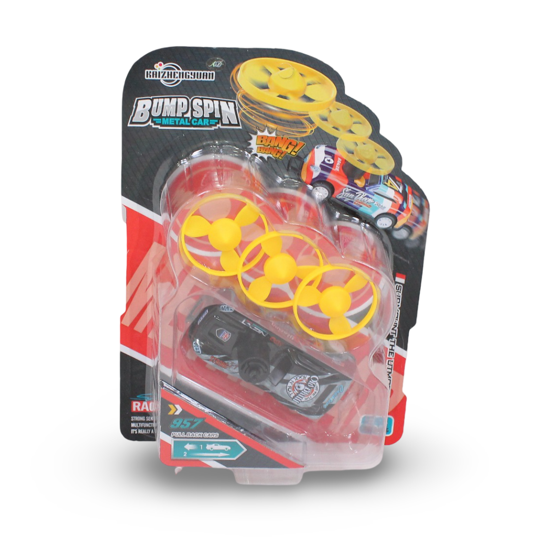 Kaizhengyuan Bump Spin Metal Car – Black - Toys