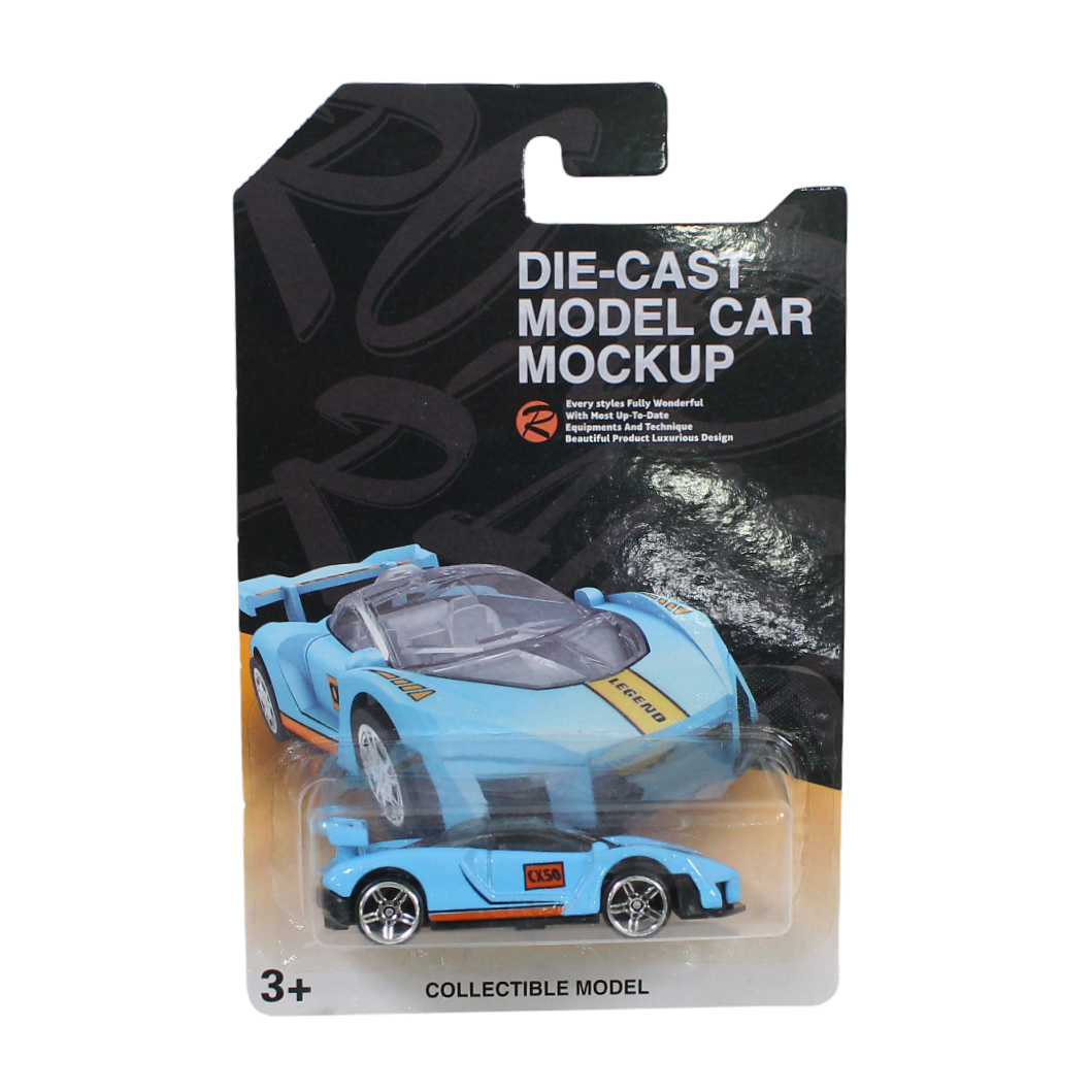 Die-Cast Model Car Mockup – Baby Blue