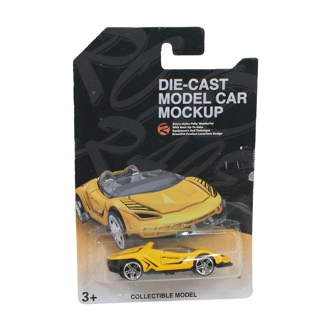 Die-Cast Model Car Mockup – Yellow