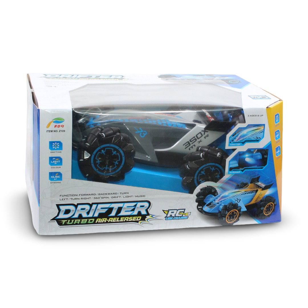 FDQ Drifter Turbo Air-Released Remote Control Stunt Car – Black - Toys - Egypt