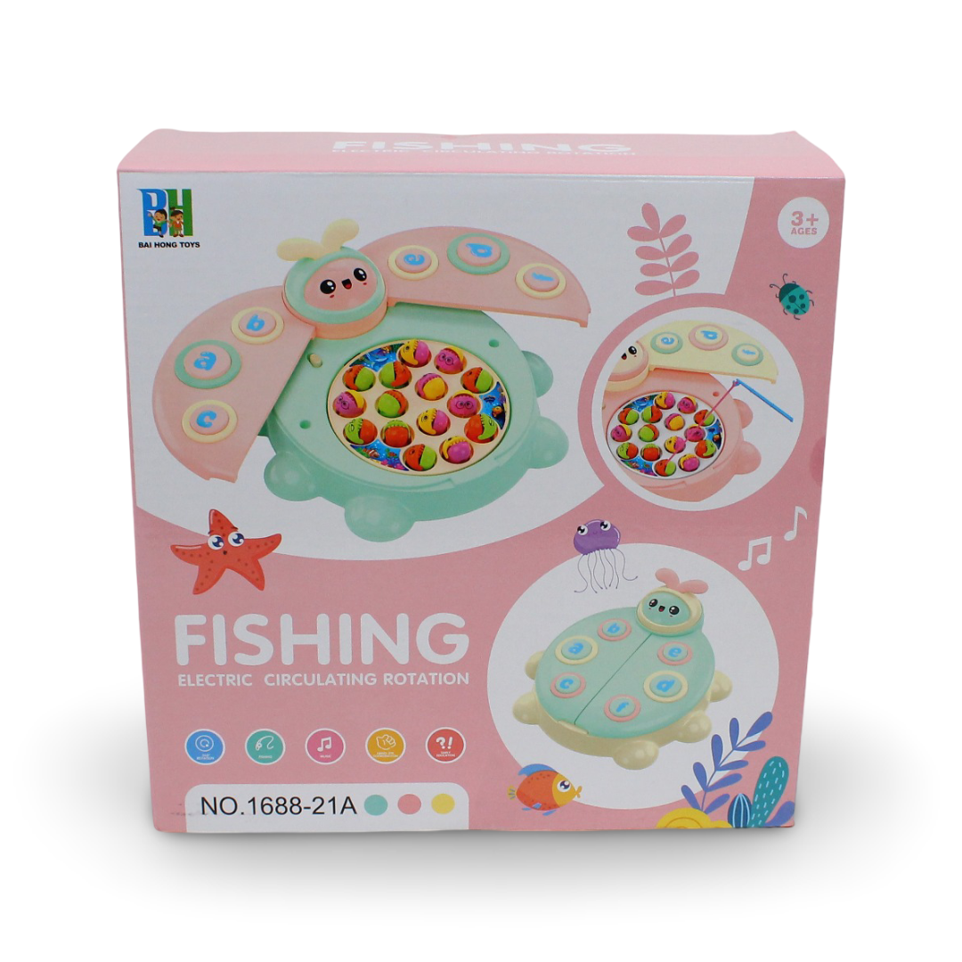 Electric Rotating Fishing Game Set – Pink