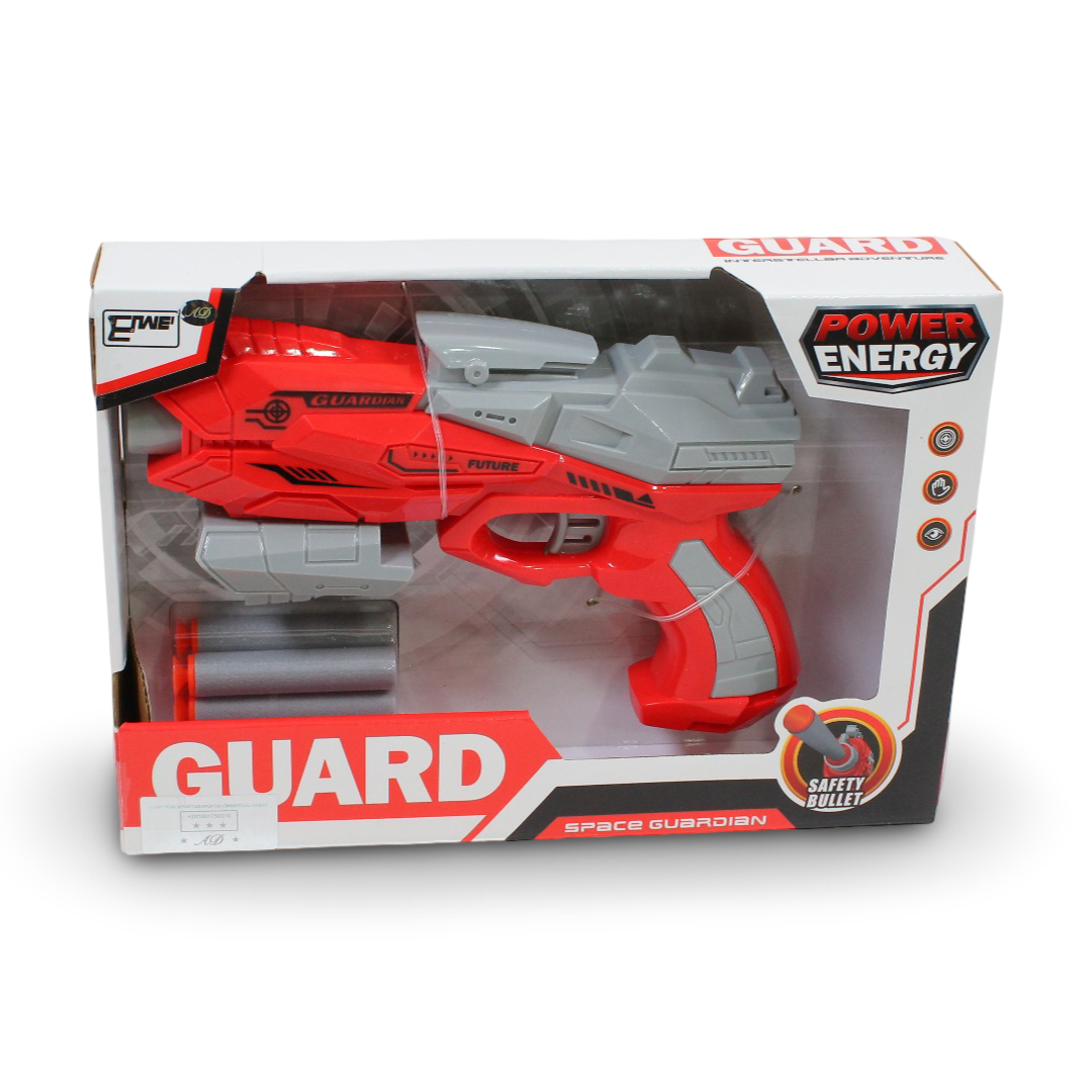 "Power Energy" Guardian Soft Foam Dart Blaster Toy Set – Red