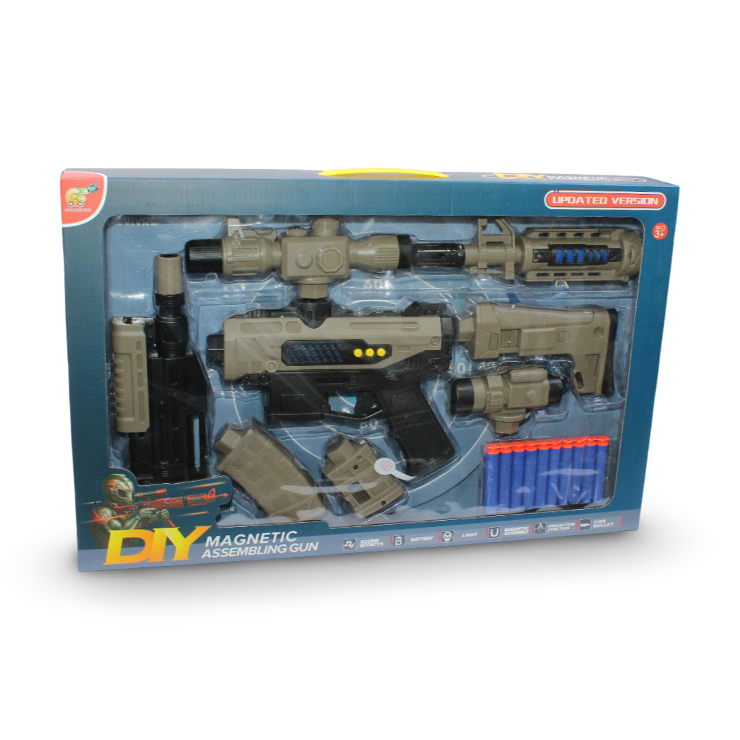 High Quality DIY Assemble Gun Toy Magnetic Gun Toy – Beige - Toys - Egypt