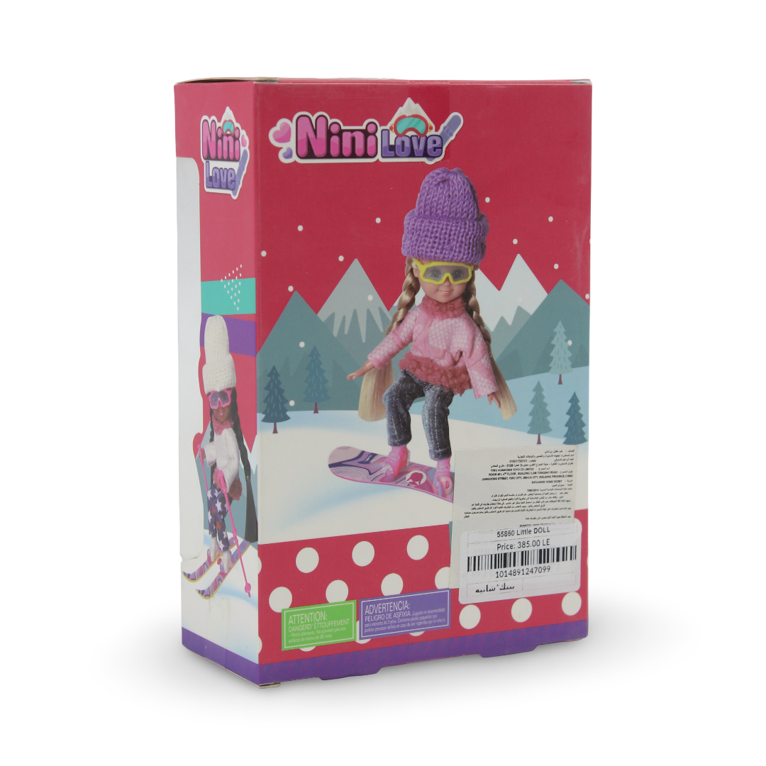 Nini Love Winter Ski Doll with Snowboard Accessories