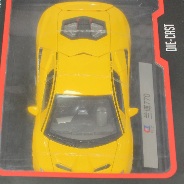 Che Zhi سيارة Lamborghini بمقياس 1:24 من الزنك (فتح الباب وإضاءة وأصوات) - أصفر