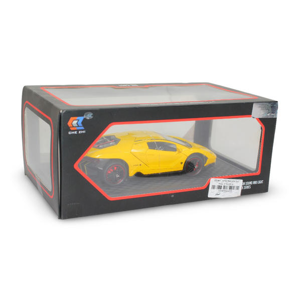Che Zhi سيارة Lamborghini بمقياس 1:24 من الزنك (فتح الباب وإضاءة وأصوات) - أصفر