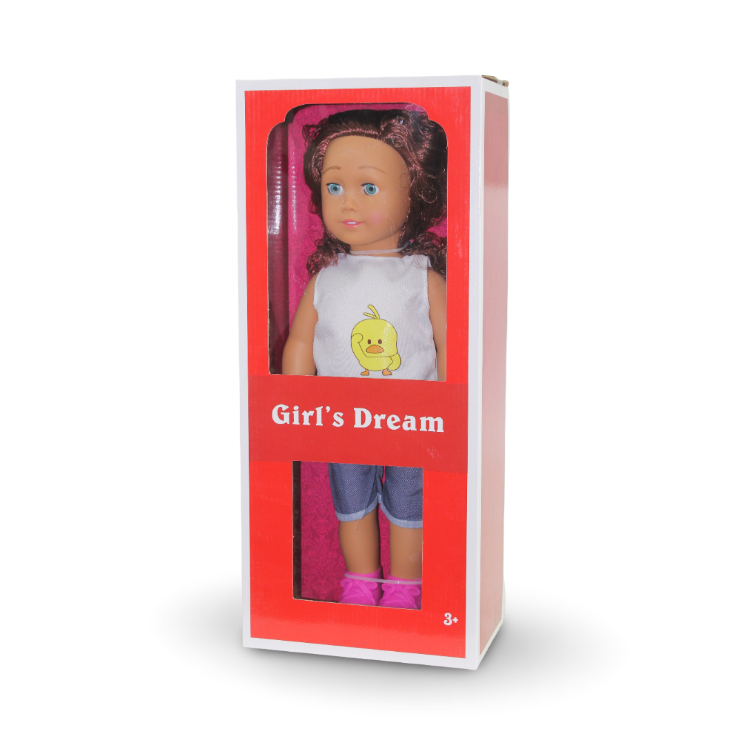 Girl's Dream Fashion Doll – White & Denim Outfit