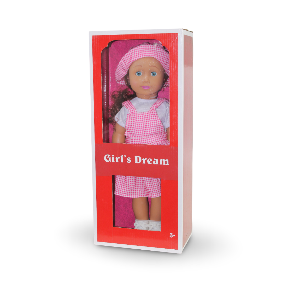 Girl's Dream Fashion Doll – Pink Checkered Dress