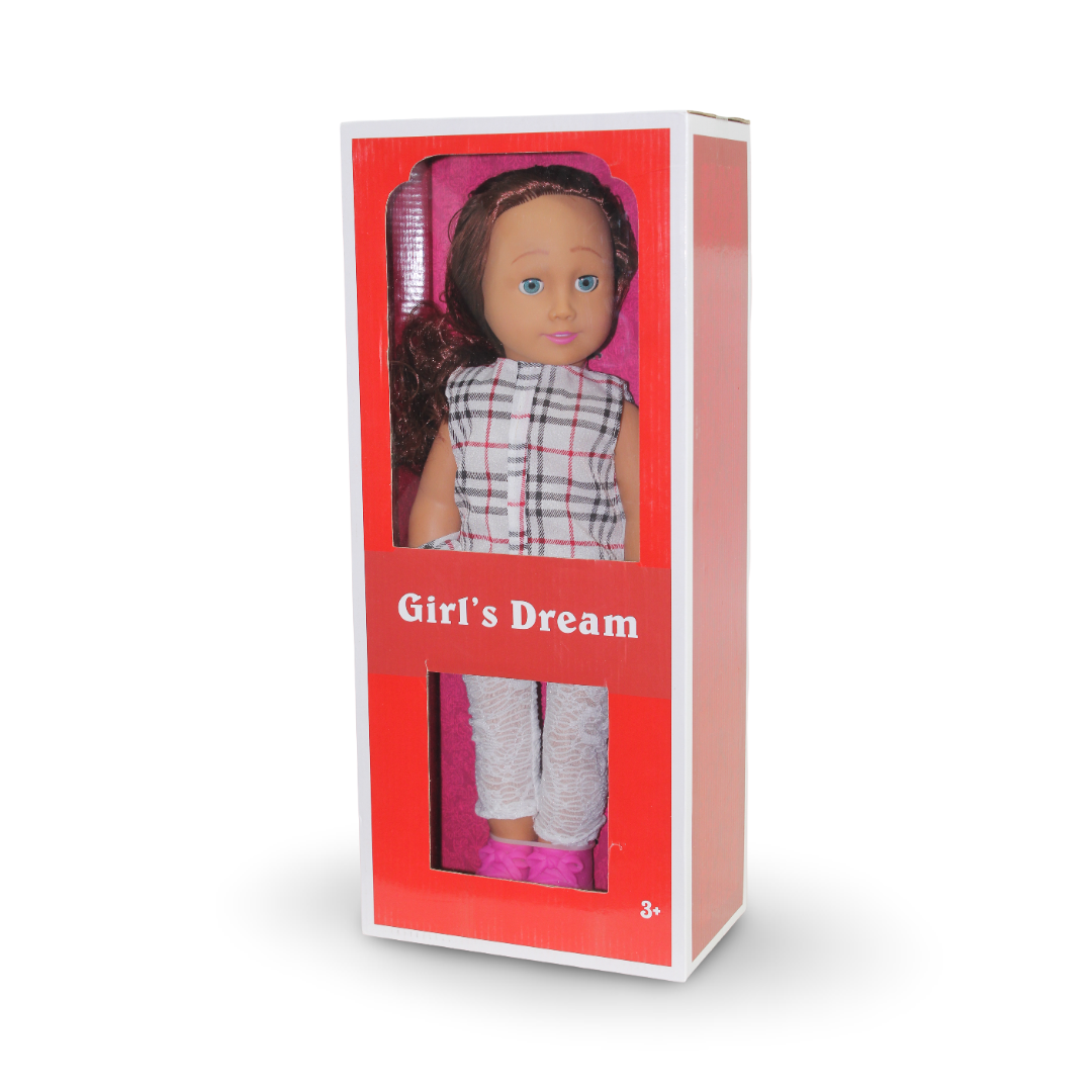 Girl's Dream Fashion Doll – White Checkered Outfit