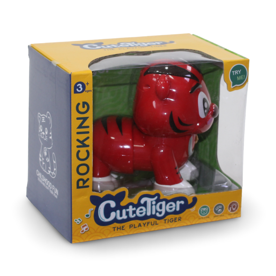Cute Tiger Toy with (Lights & Sound) – Red