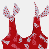 Girls Bows Print One-Piece Swimsuit