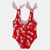 Girls Bows Print One-Piece Swimsuit
