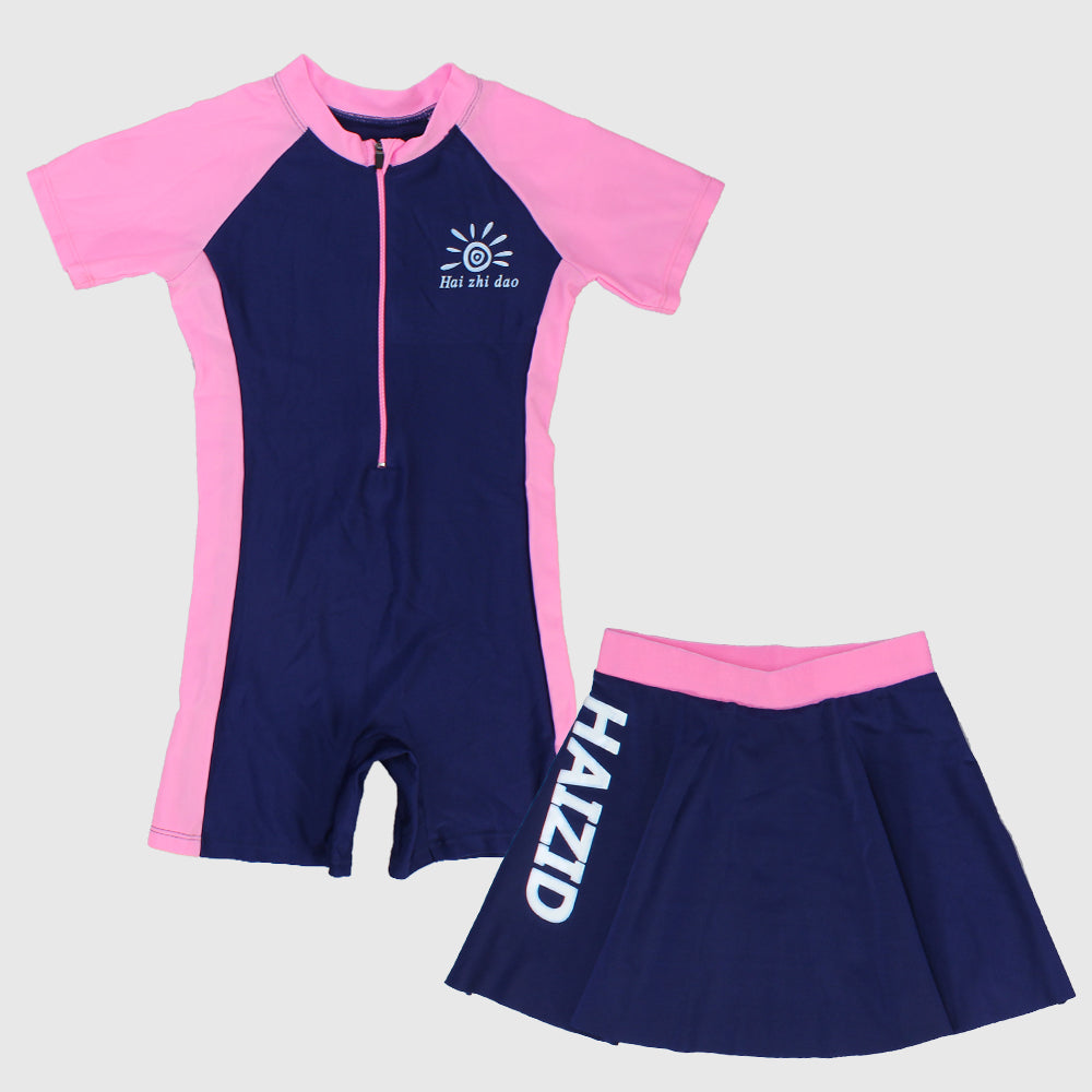 Navy/Pink Overall Swimsuit