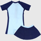 Blue Overall Swimsuit With A Skirt