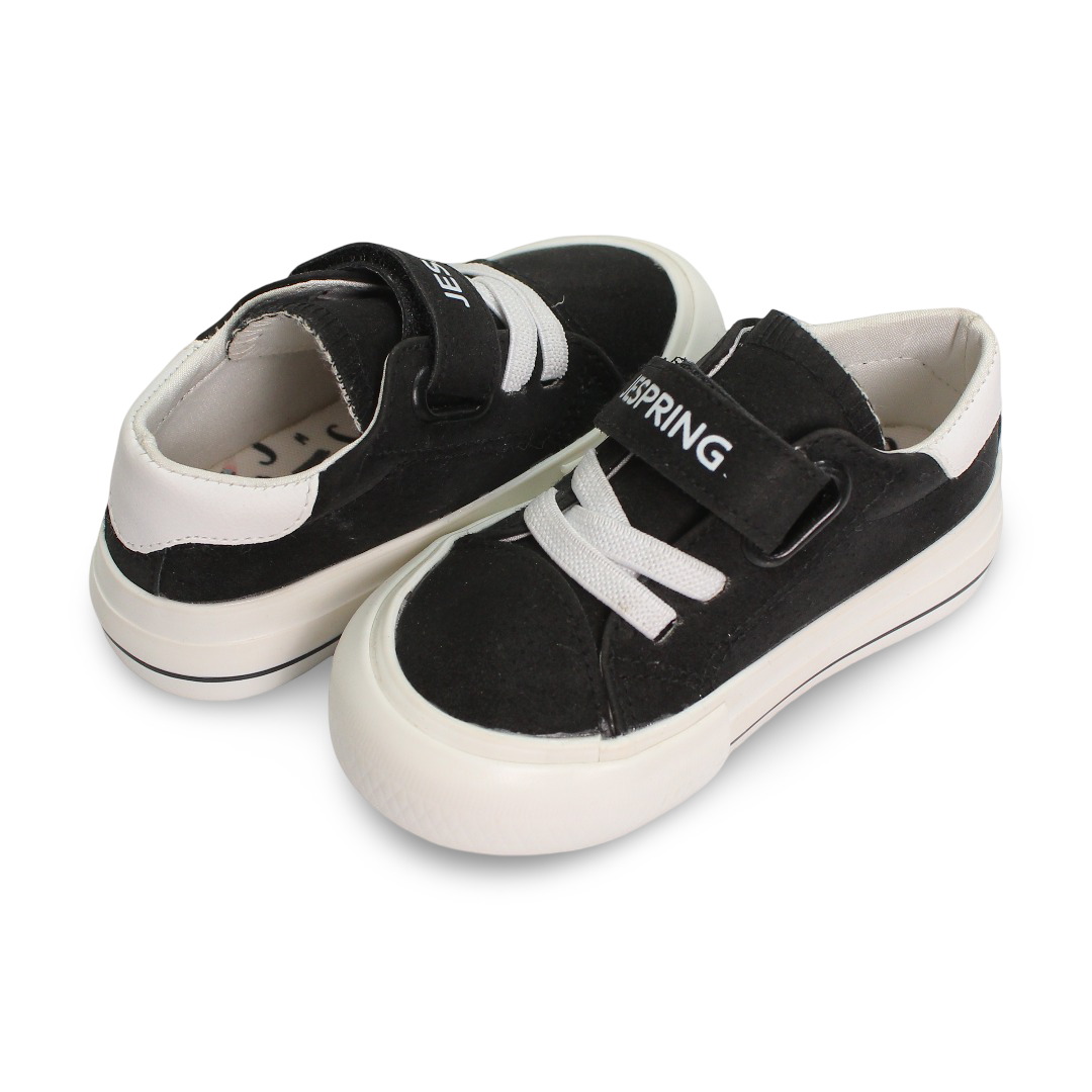 Unisex Baby Leather Sneakers – Black