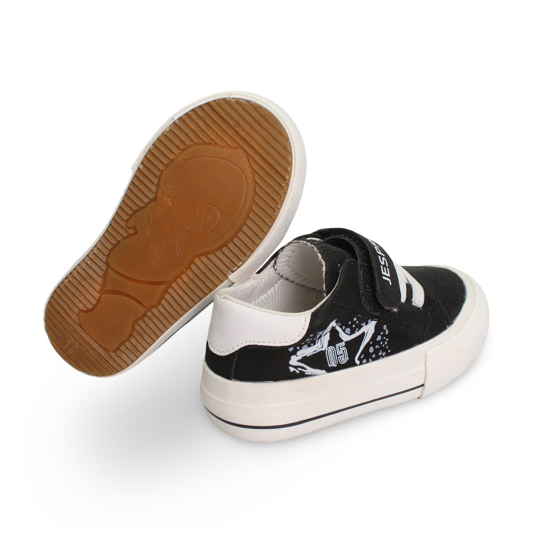 Unisex Baby Leather Sneakers – Black