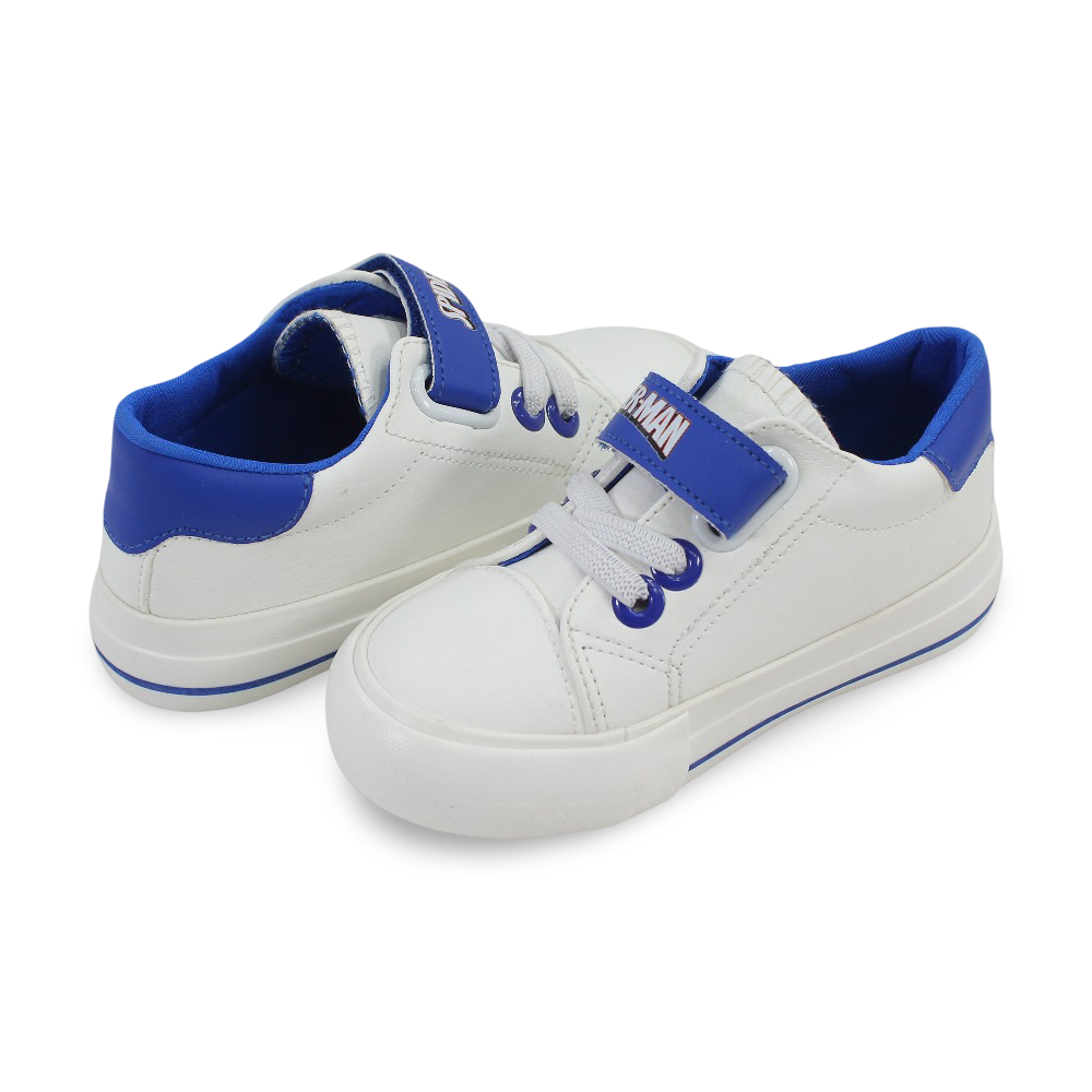 Baby Boys Leather Sneakers – Blue*White with Spider-Man Design