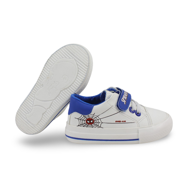Baby Boys Leather Sneakers – Blue*White with Spider-Man Design