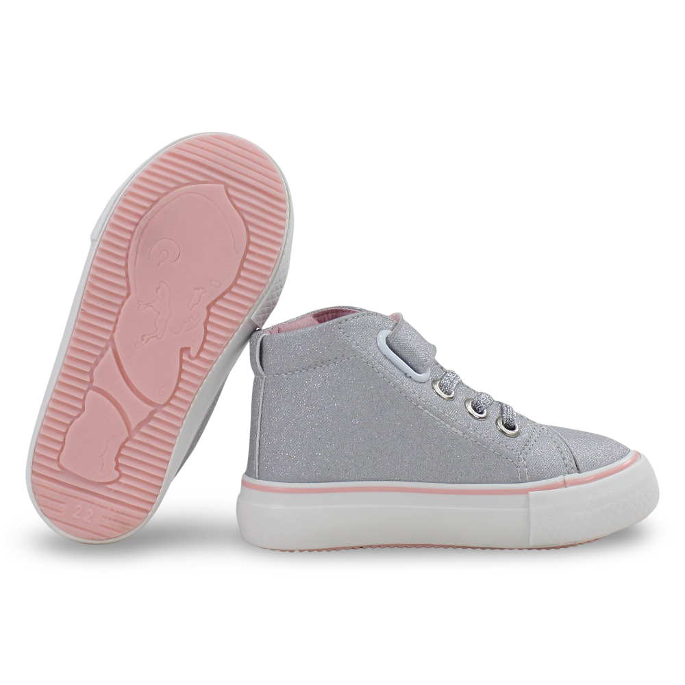 Girls Leather Half Boots – Silver