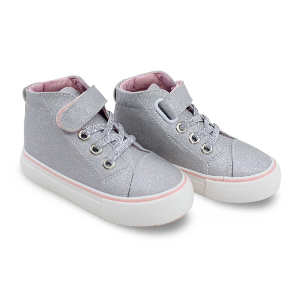 Girls Leather Half Boots – Silver