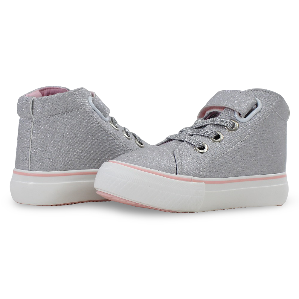 Girls Leather Half Boots – Silver