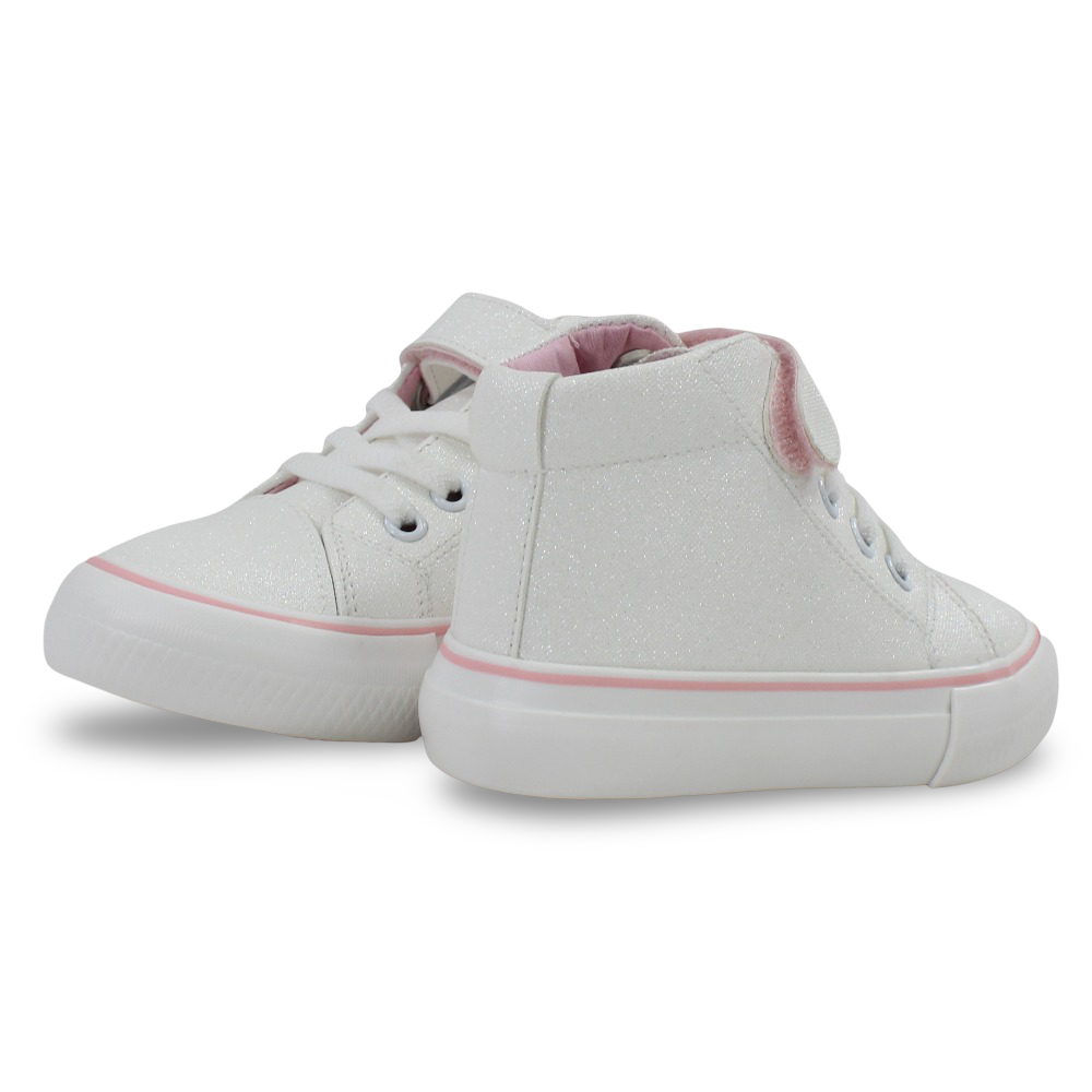 Girls Leather Half Boots – White