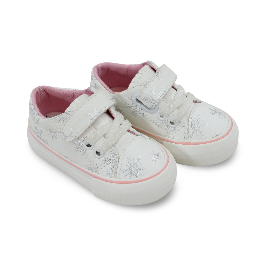 Baby Girls Leather Sneakers – White