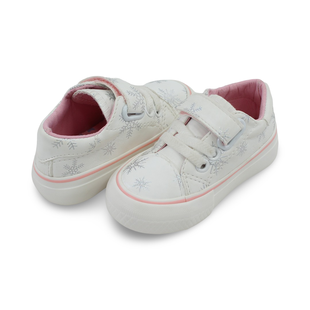 Baby Girls Leather Sneakers – White