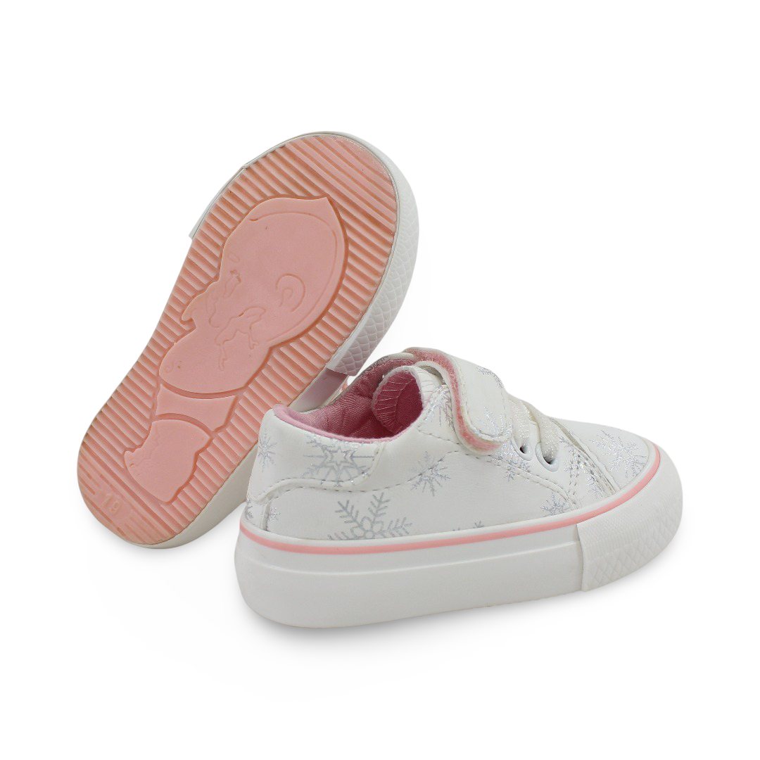 Baby Girls Leather Sneakers – White
