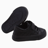 Unisex Leather Sneakers – Black Quilted